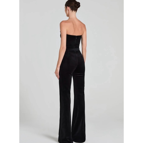 NADINE MERABI Vivianne Velvet Jumpsuit Black - Picture 5 of 10